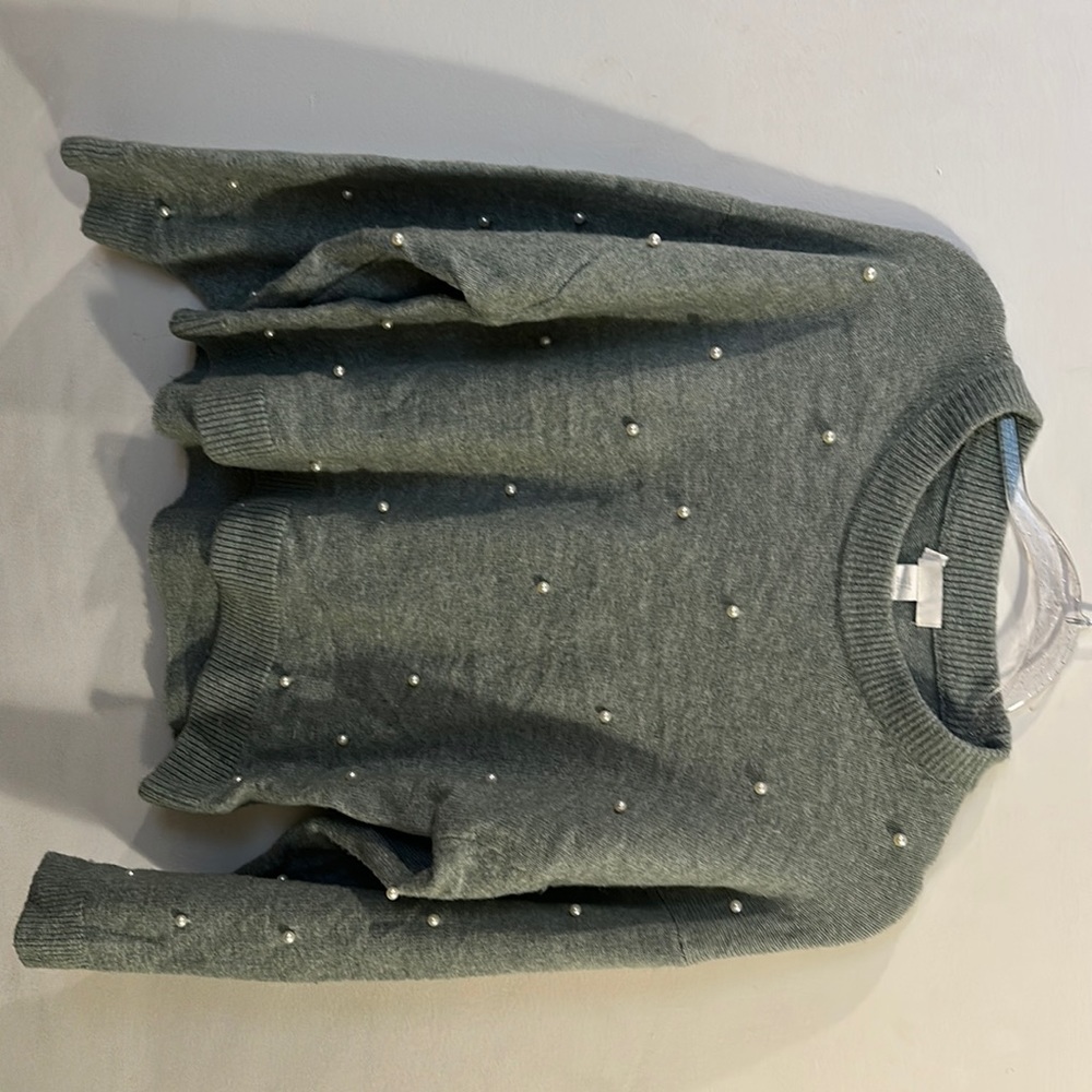 Greenish / gray .. pearl sweater
